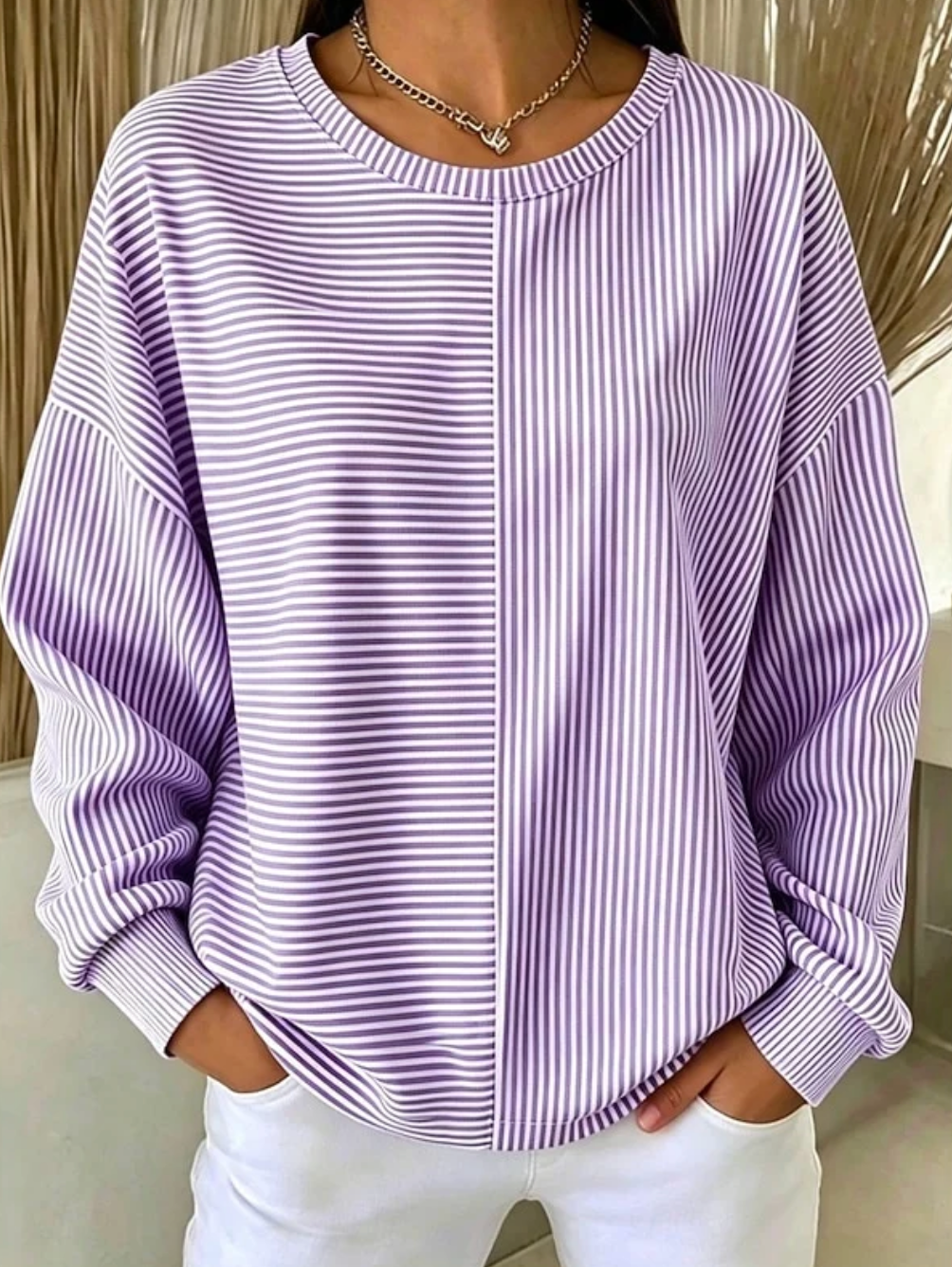 Damska Bluza w Paski Oversize
