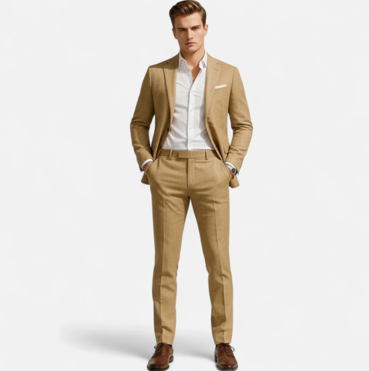 Męski Garnitur Dwuczęściowy Slim Fit