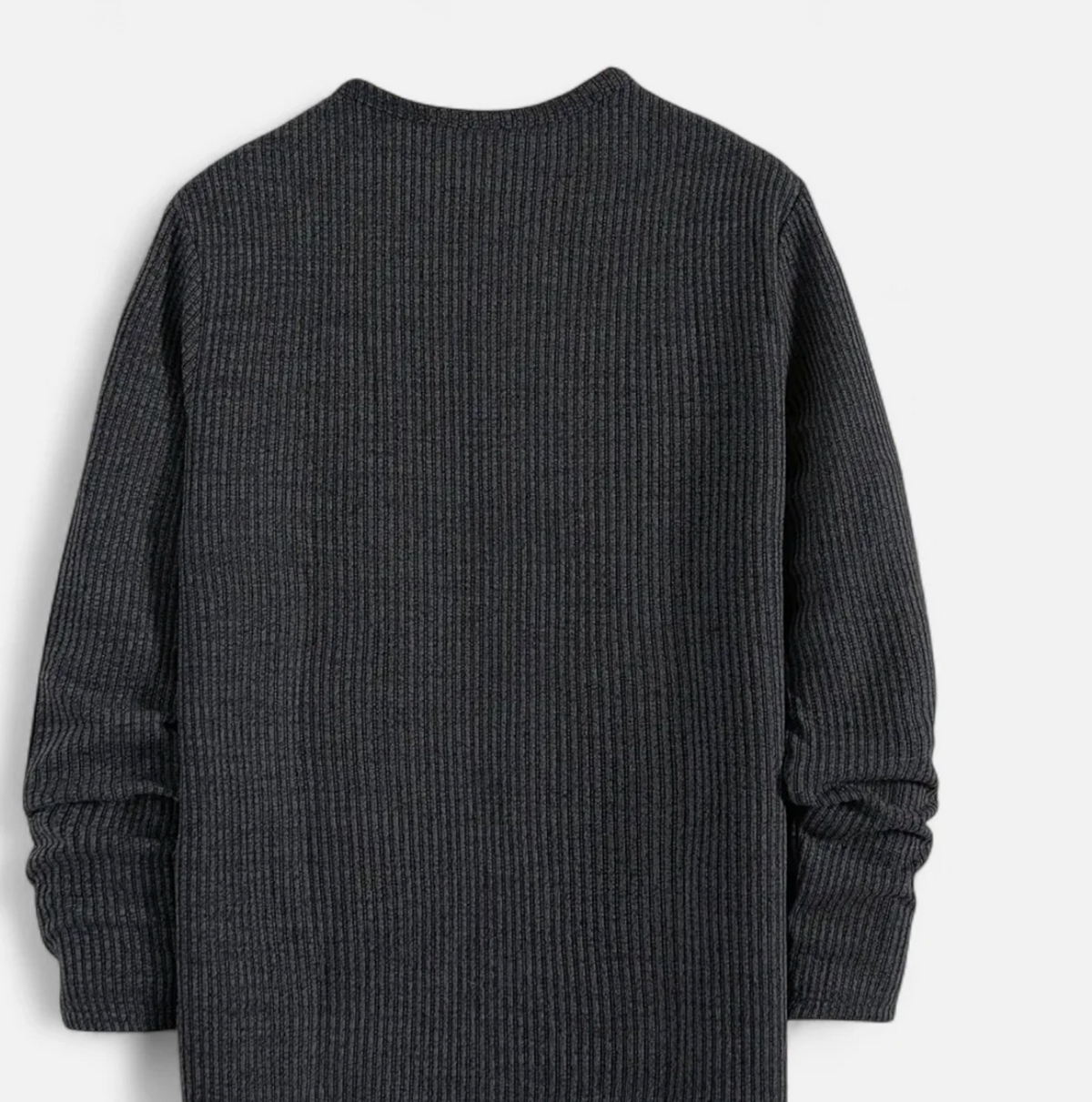 Męski sweter dzianinowy Henley z guzikami i długim rękawem