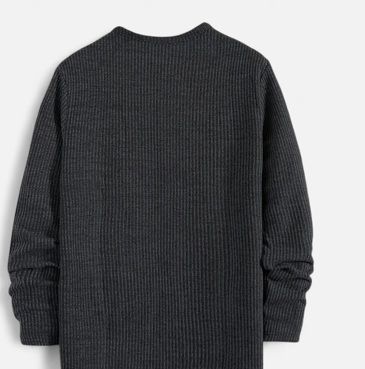 Męski sweter dzianinowy Henley z guzikami i długim rękawem