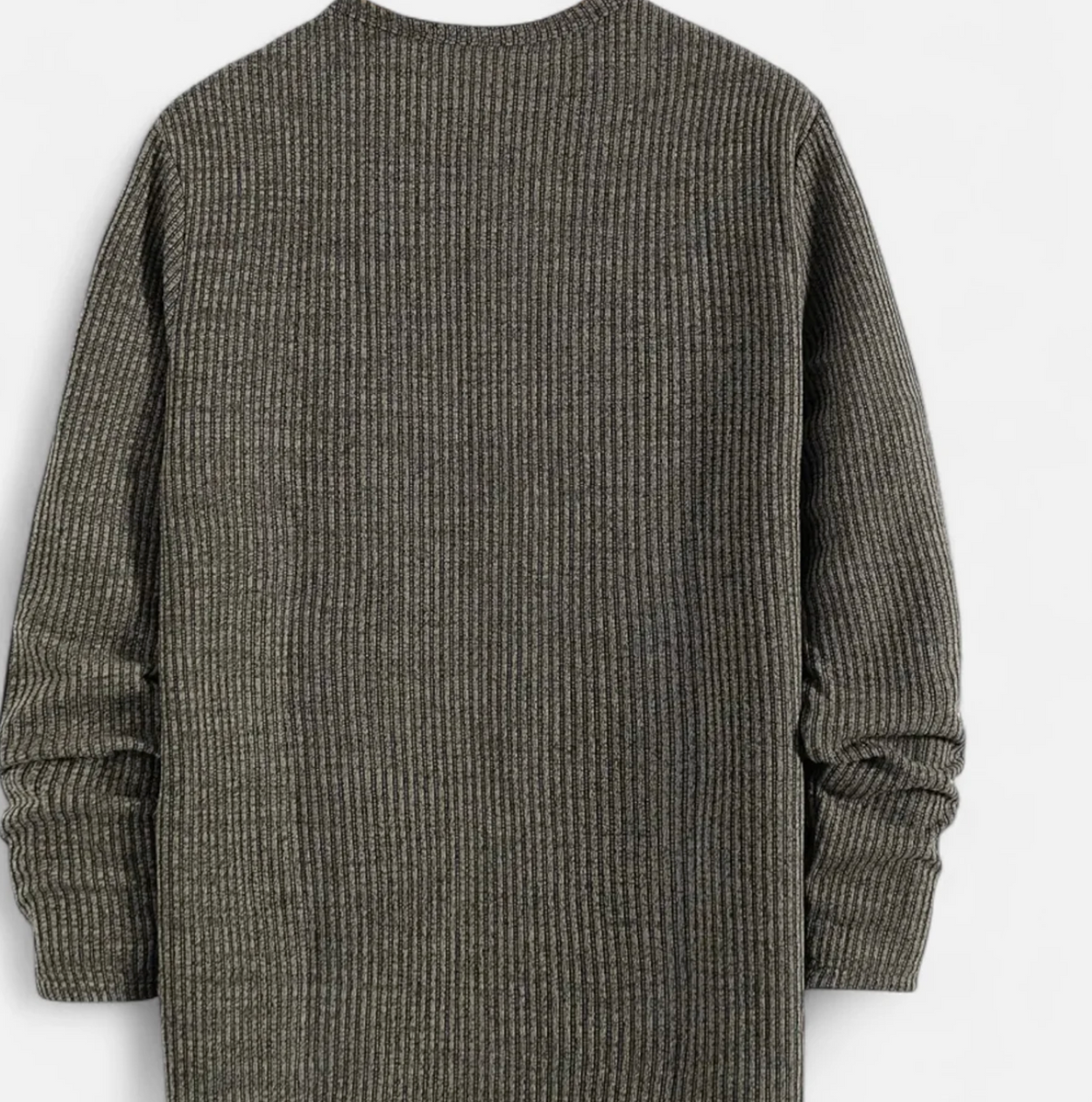 Męski sweter dzianinowy Henley z guzikami i długim rękawem
