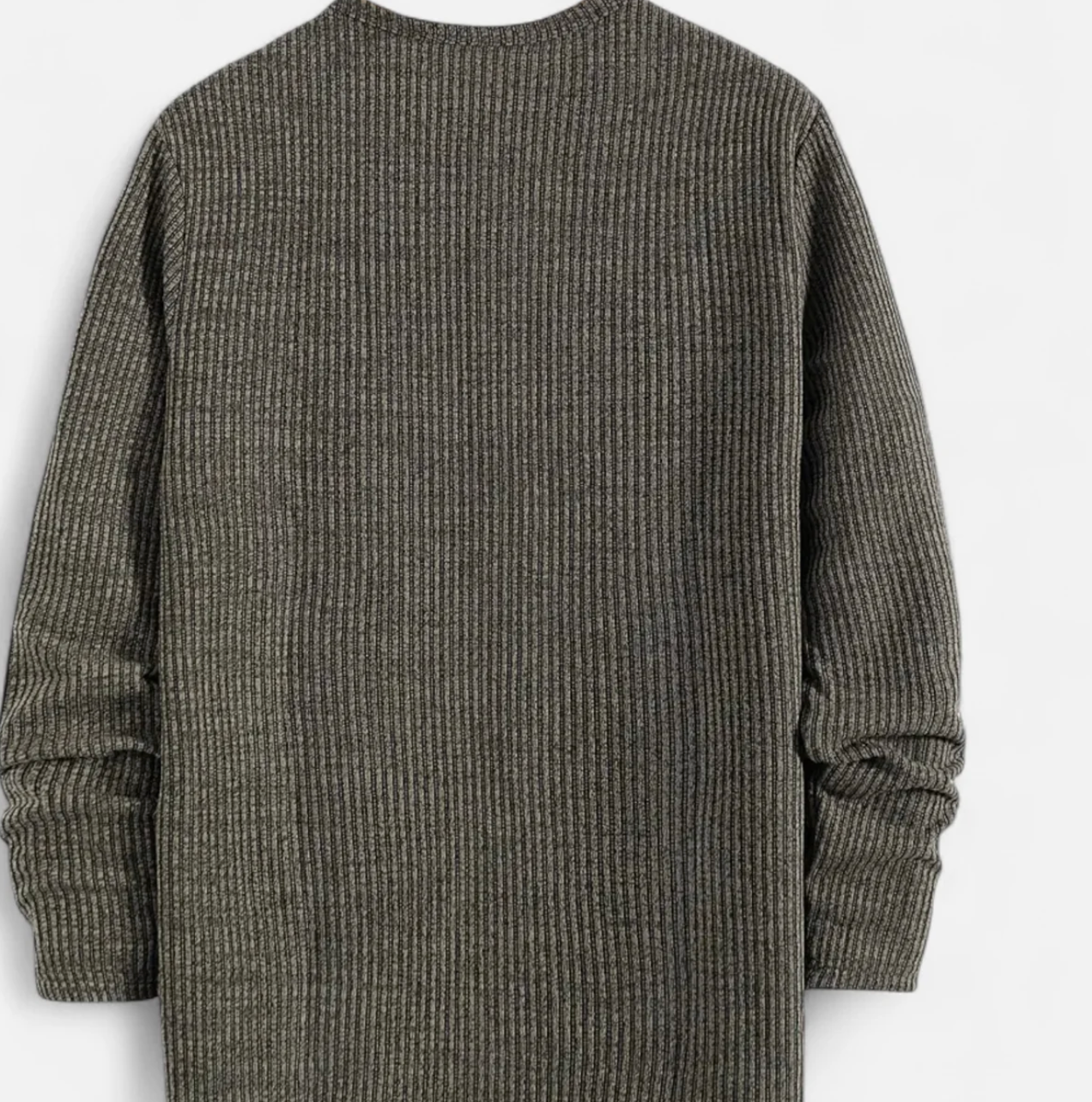 Męski sweter dzianinowy Henley z guzikami i długim rękawem