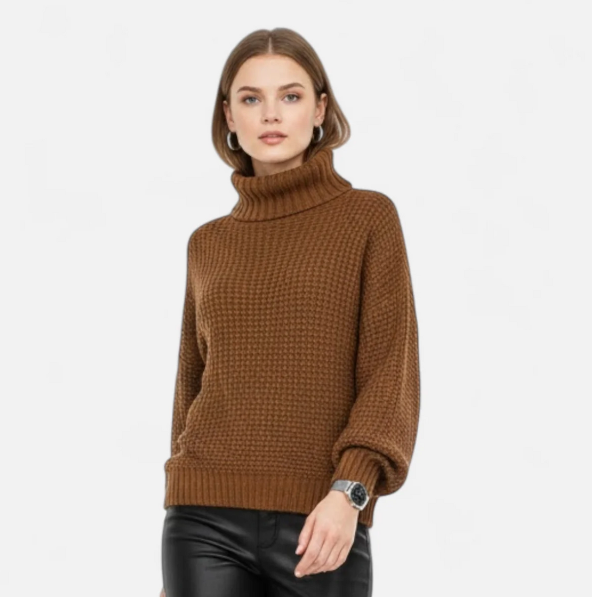 Damski sweter z golfem oversize