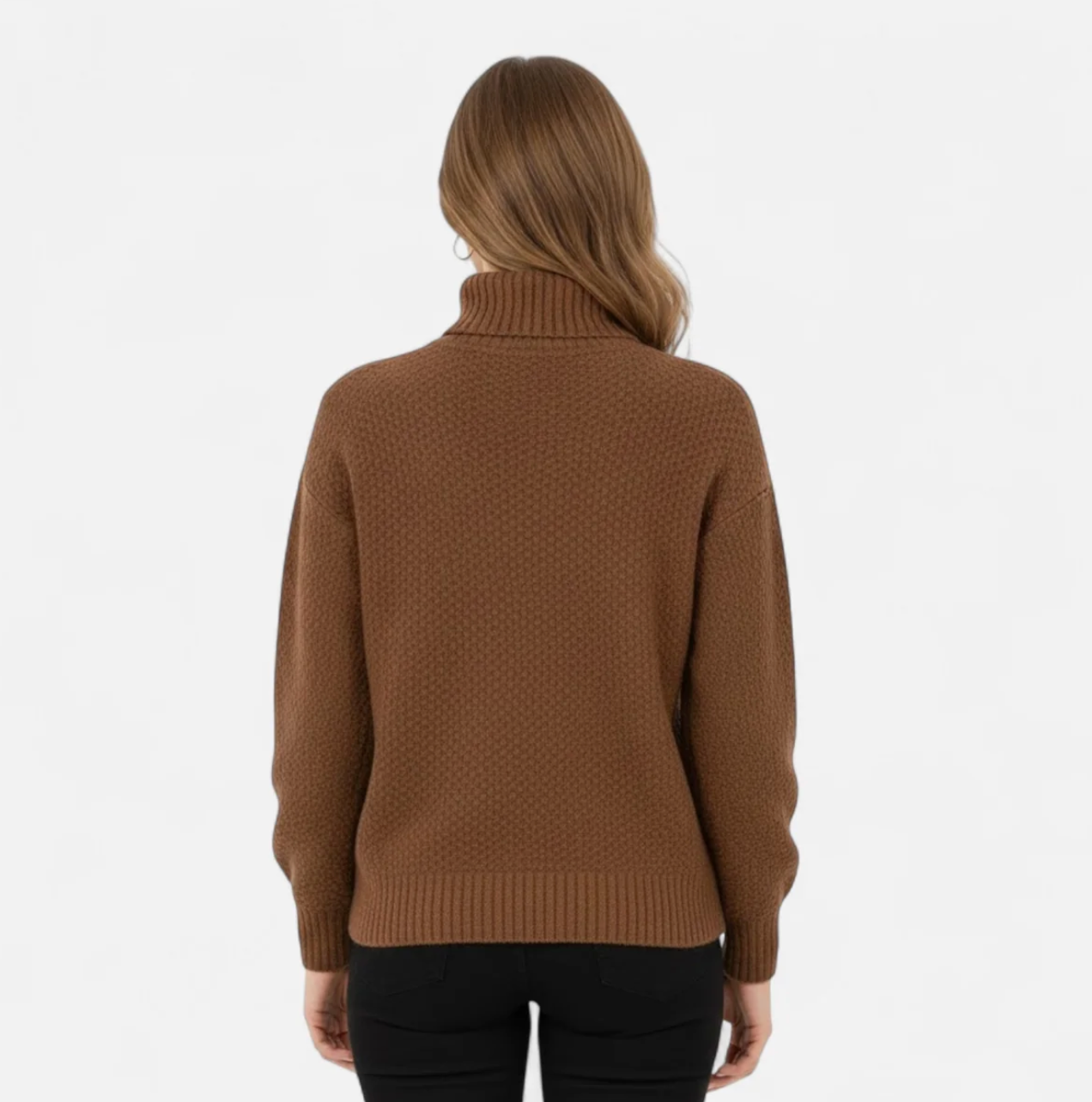 Damski sweter z golfem oversize