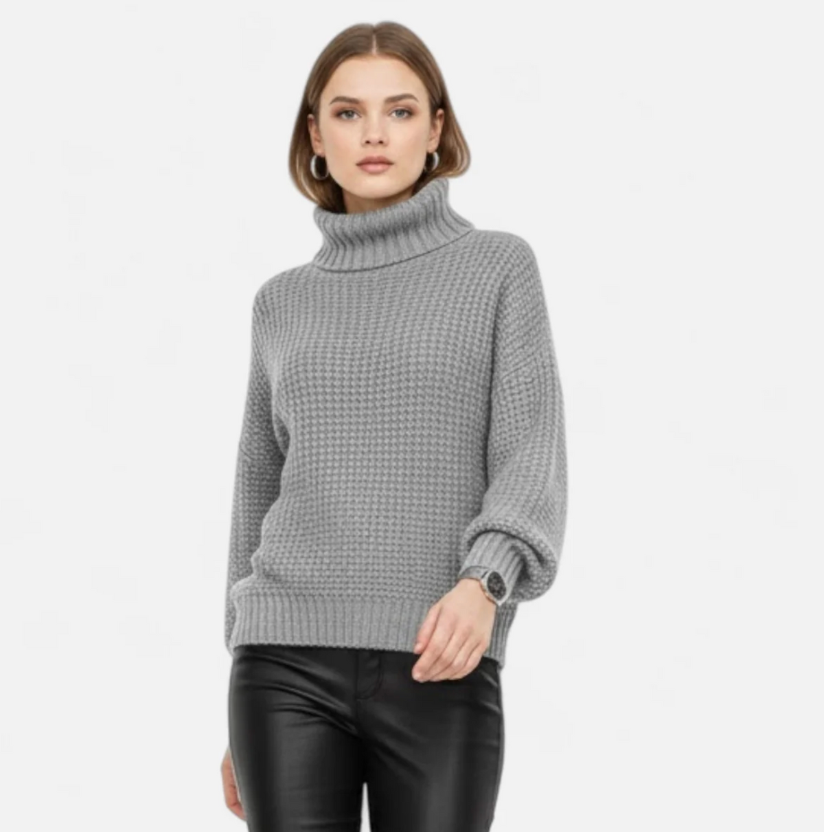 Damski sweter z golfem oversize
