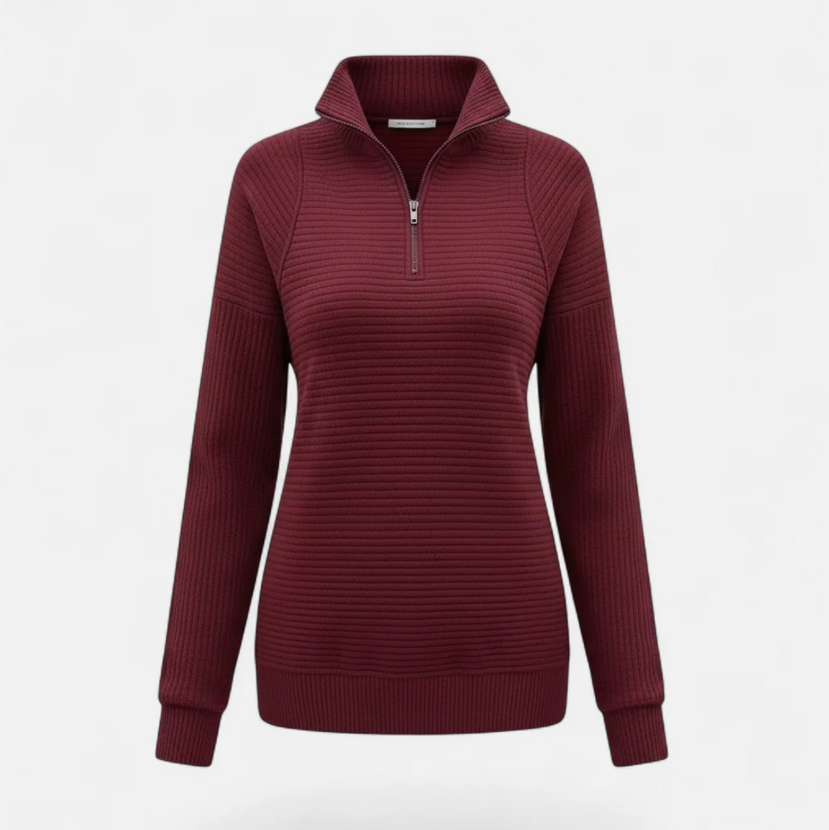 Damski sweter ze stójką i zamkiem 1/4