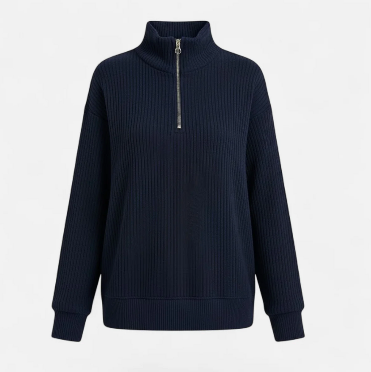 Damski sweter ze stójką i zamkiem 1/4