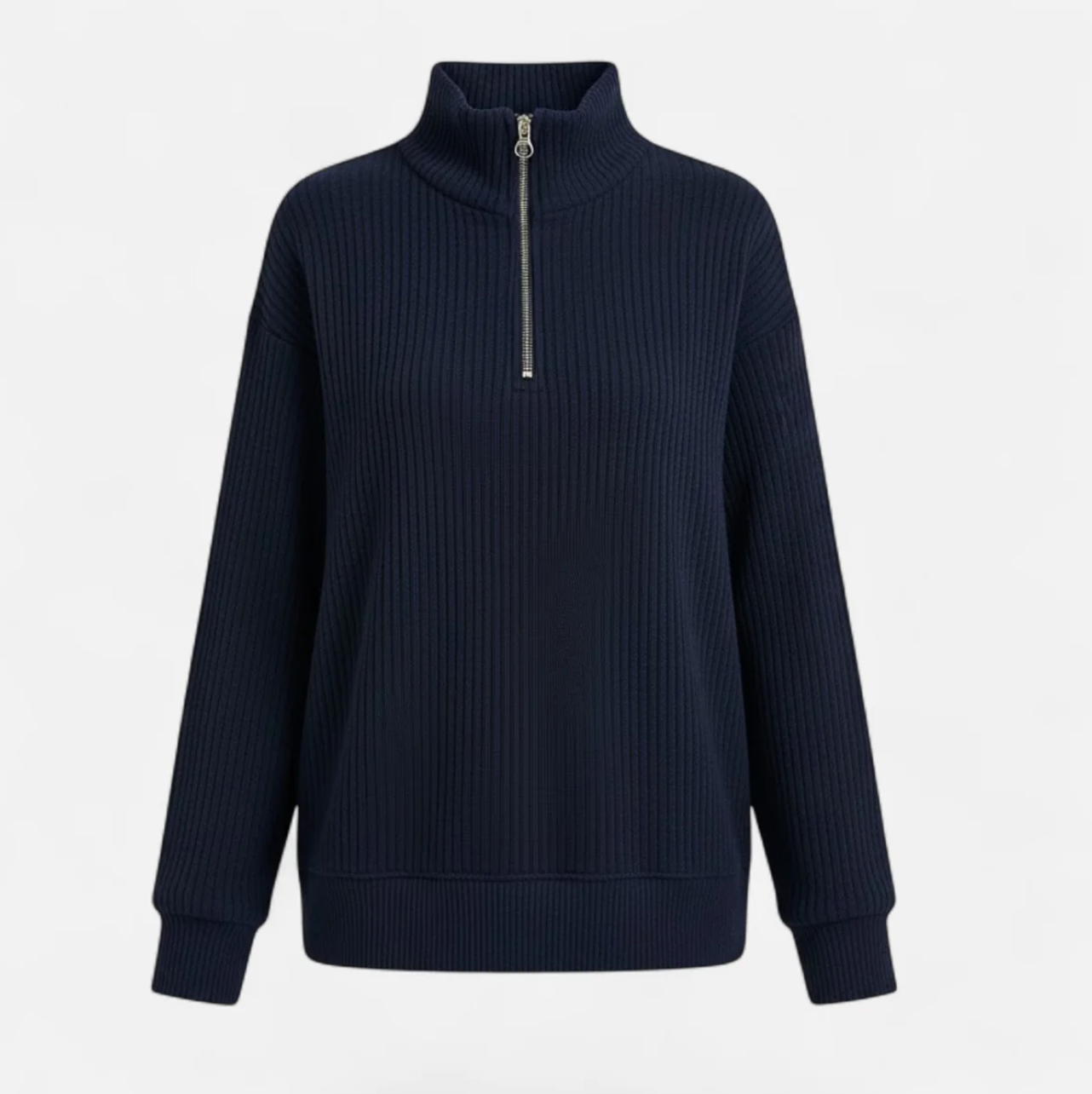 Damski sweter ze stójką i zamkiem 1/4