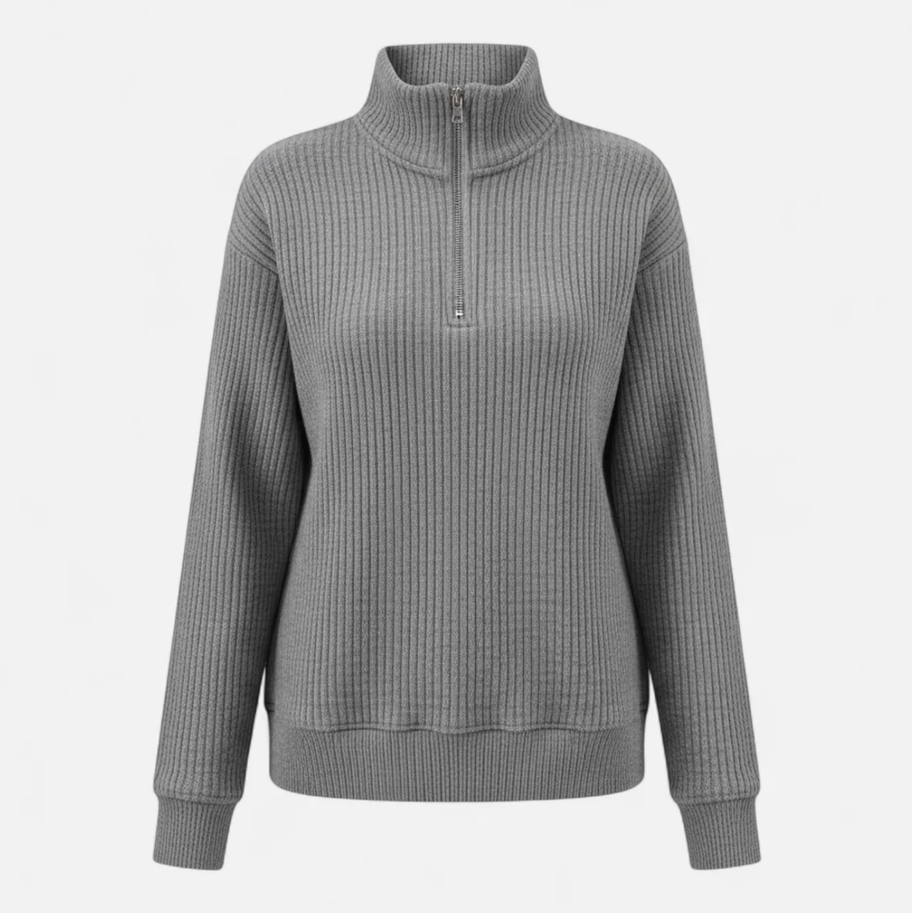 Damski sweter ze stójką i zamkiem 1/4