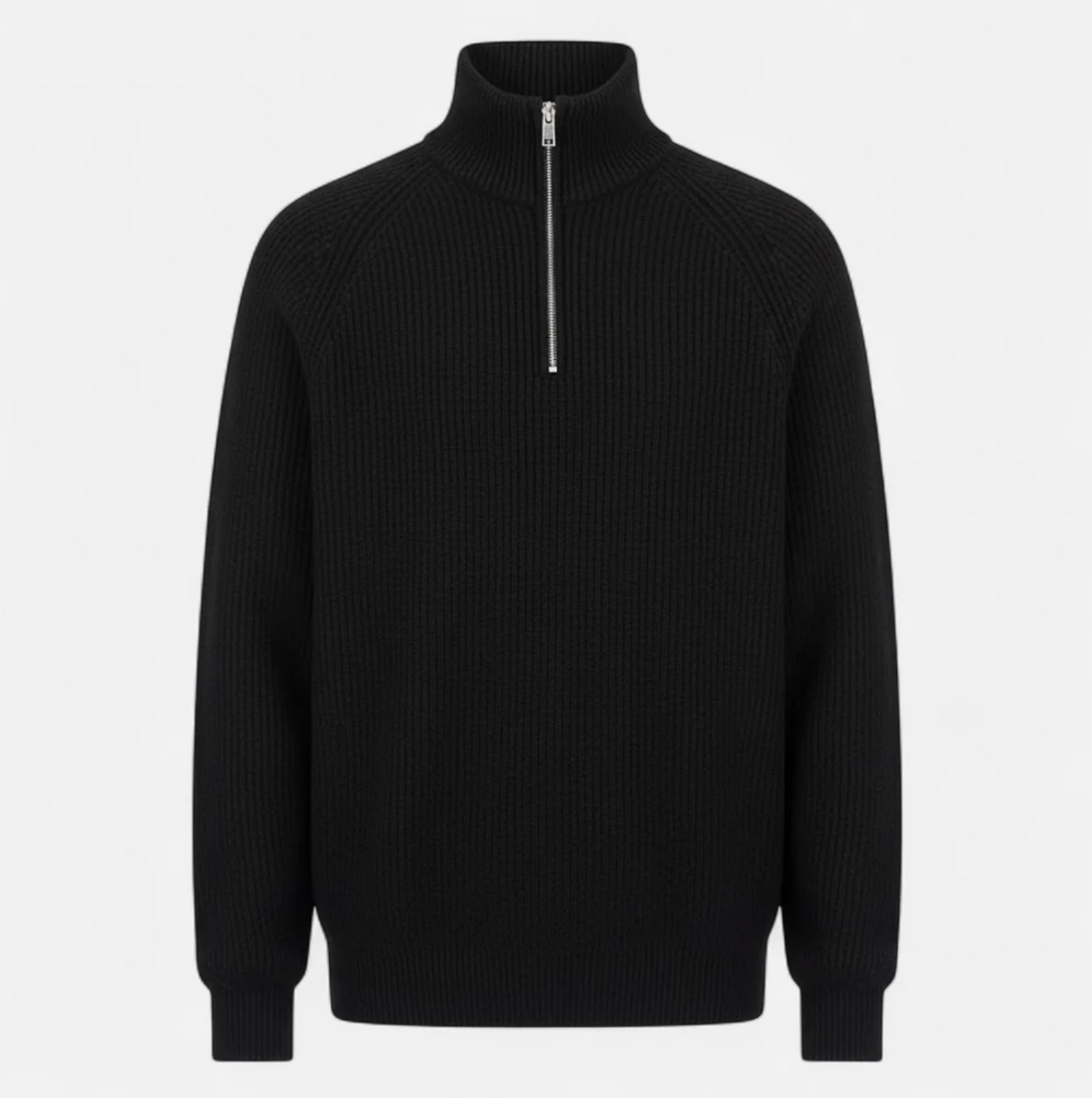 Męski sweter z wysokim kołnierzem i zamkiem