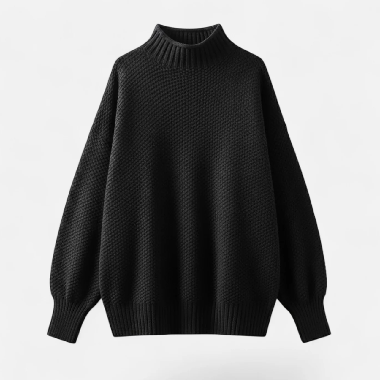 Damski sweter oversize z wysokim kołnierzem