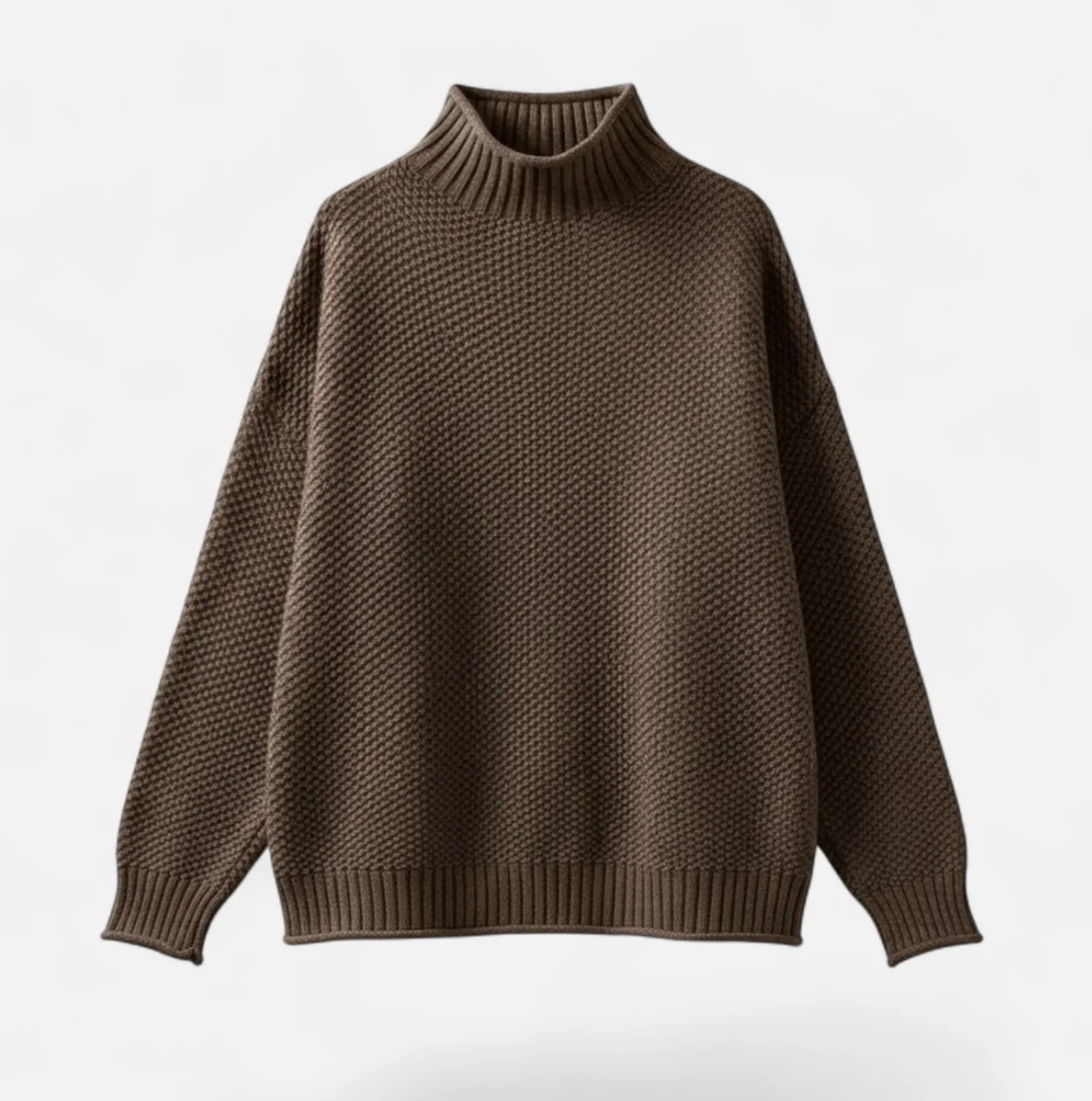 Damski sweter oversize z wysokim kołnierzem