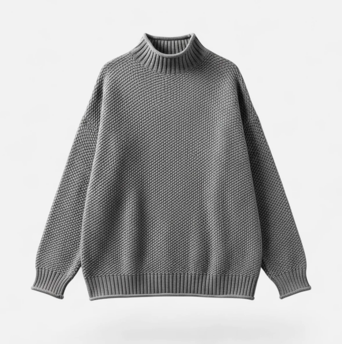 Damski sweter oversize z wysokim kołnierzem