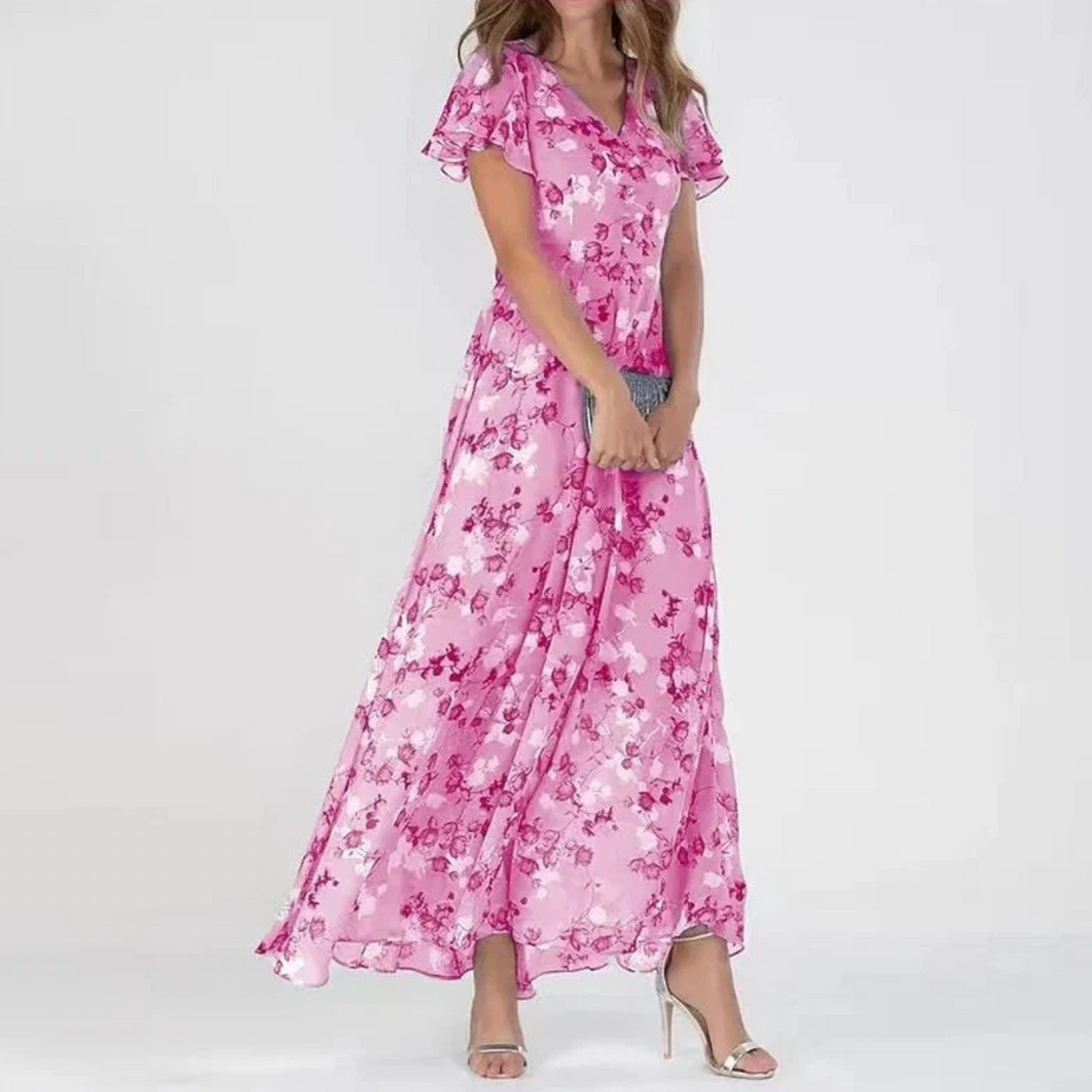 Sukienka Maxi w Kwiatowy Wzór – Elegancka Letnia Sukienka Damska