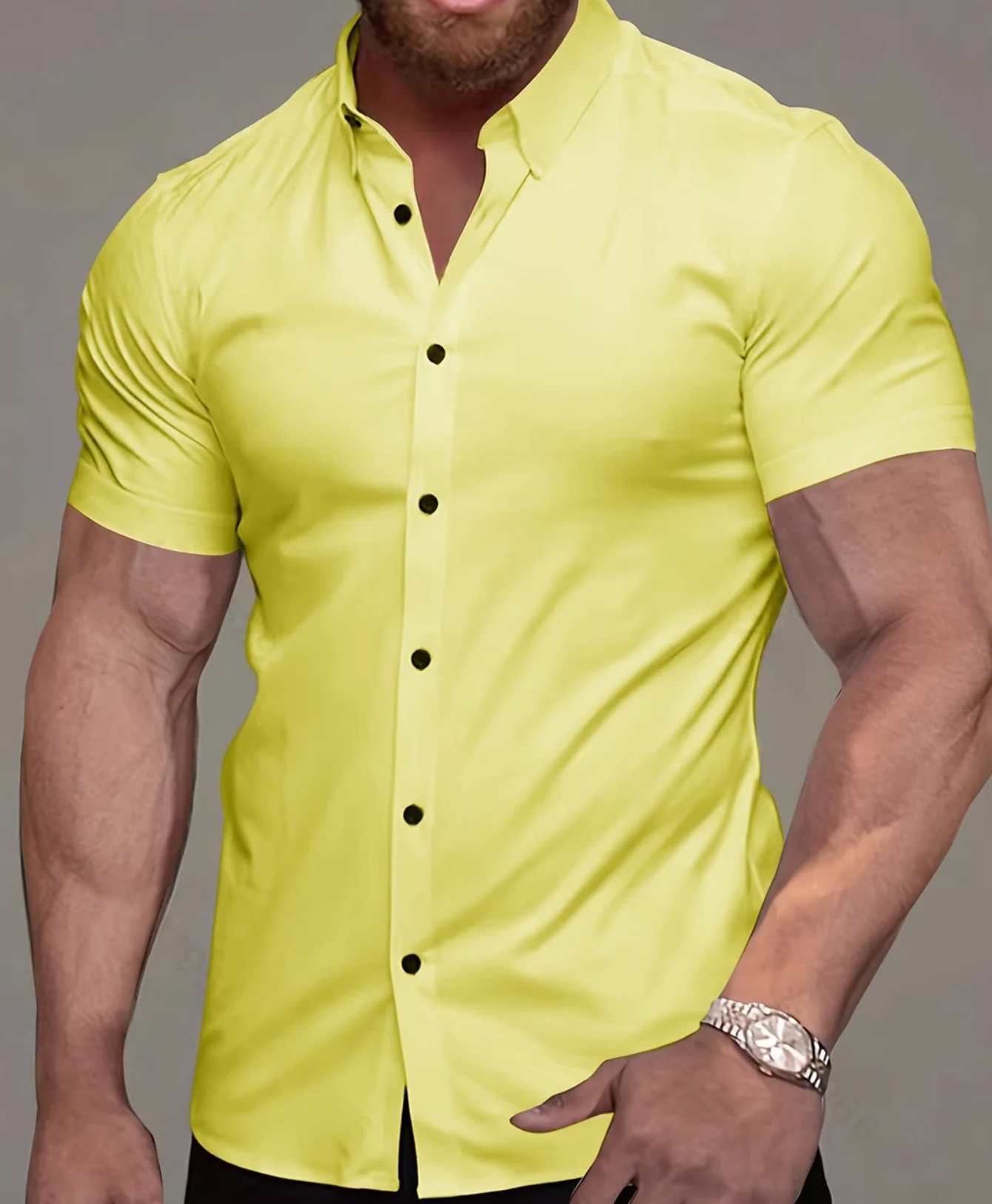Męska Koszula Slim Fit z Krótkim Rękawem