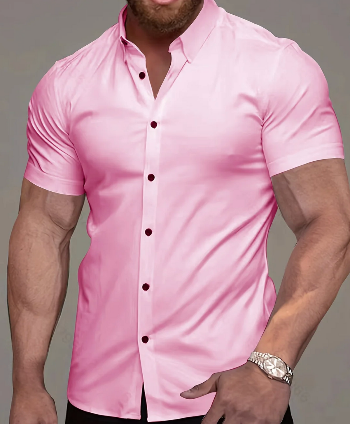 Męska Koszula Slim Fit z Krótkim Rękawem