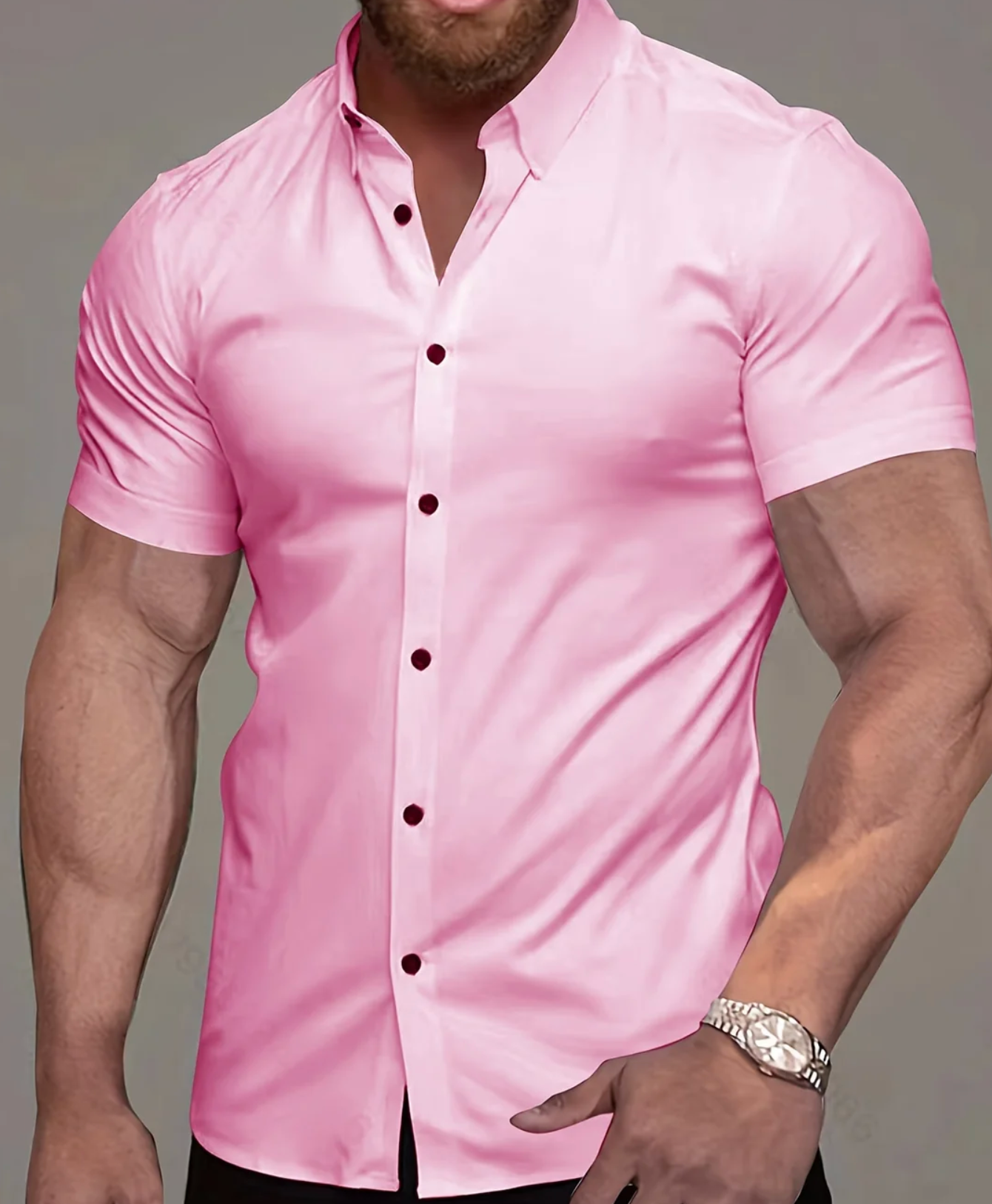 Męska Koszula Slim Fit z Krótkim Rękawem