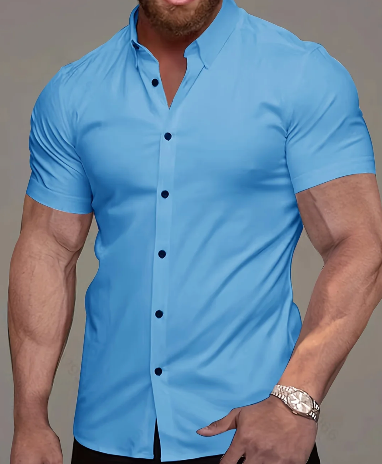 Męska Koszula Slim Fit z Krótkim Rękawem