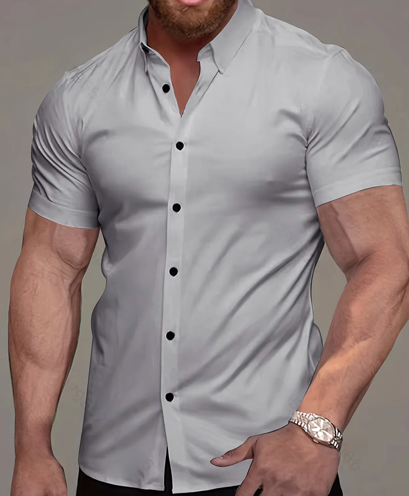 Męska Koszula Slim Fit z Krótkim Rękawem