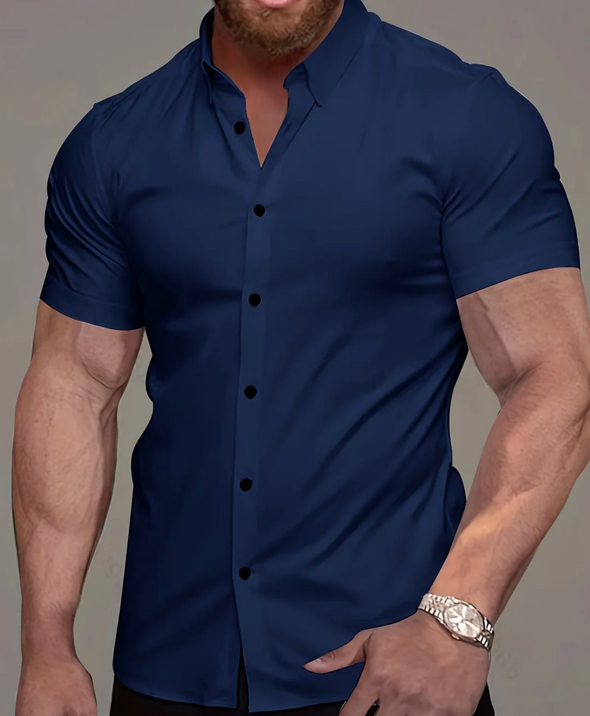Męska Koszula Slim Fit z Krótkim Rękawem