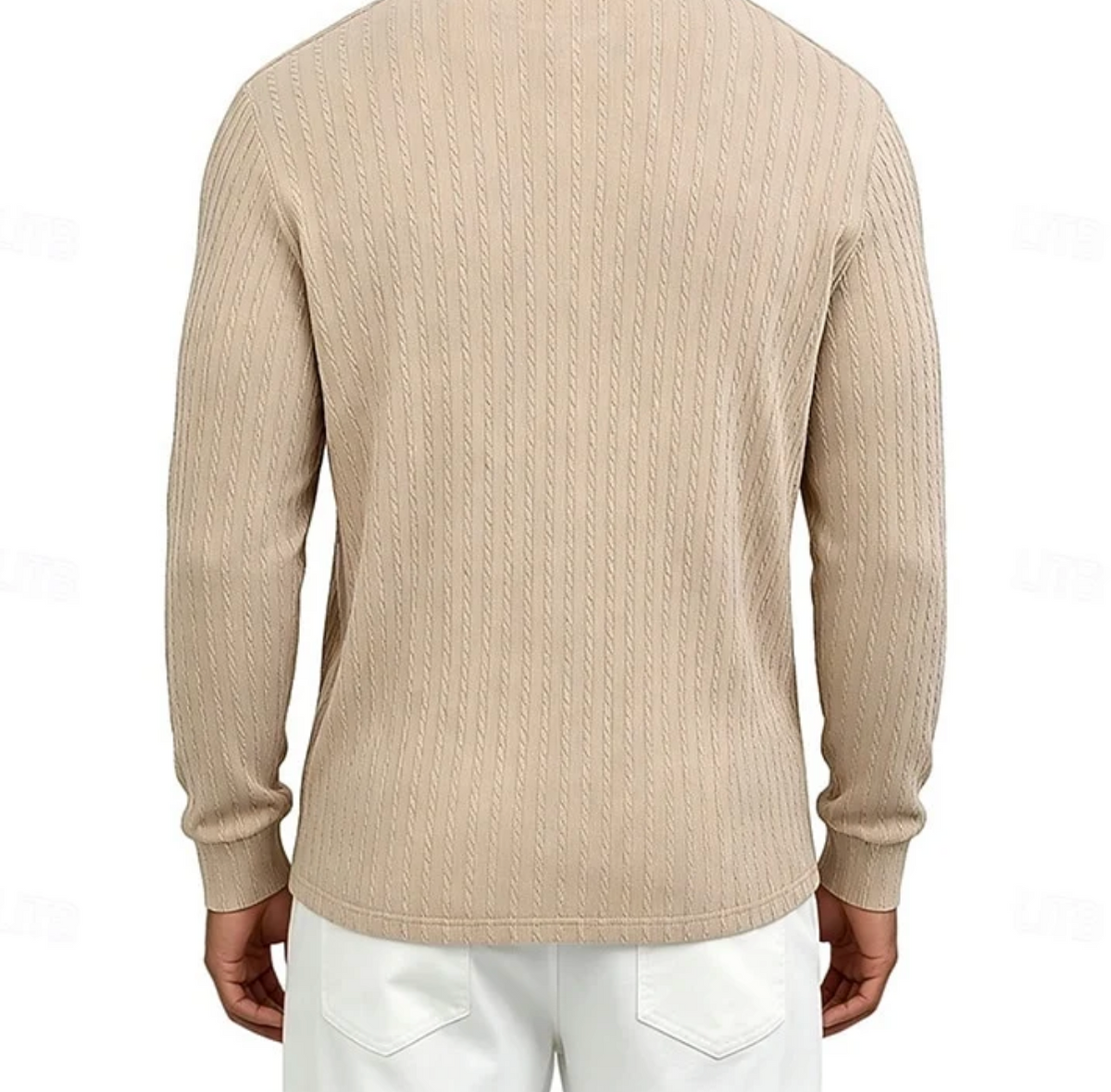 Męski Sweter Polo z Zamkiem 1/4 i Długim Rękawem