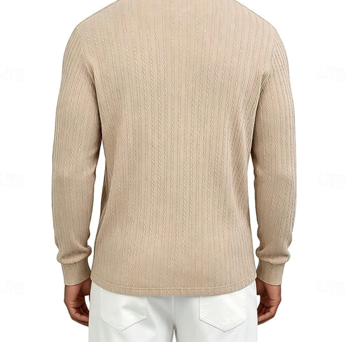 Męski Sweter Polo z Zamkiem 1/4 i Długim Rękawem