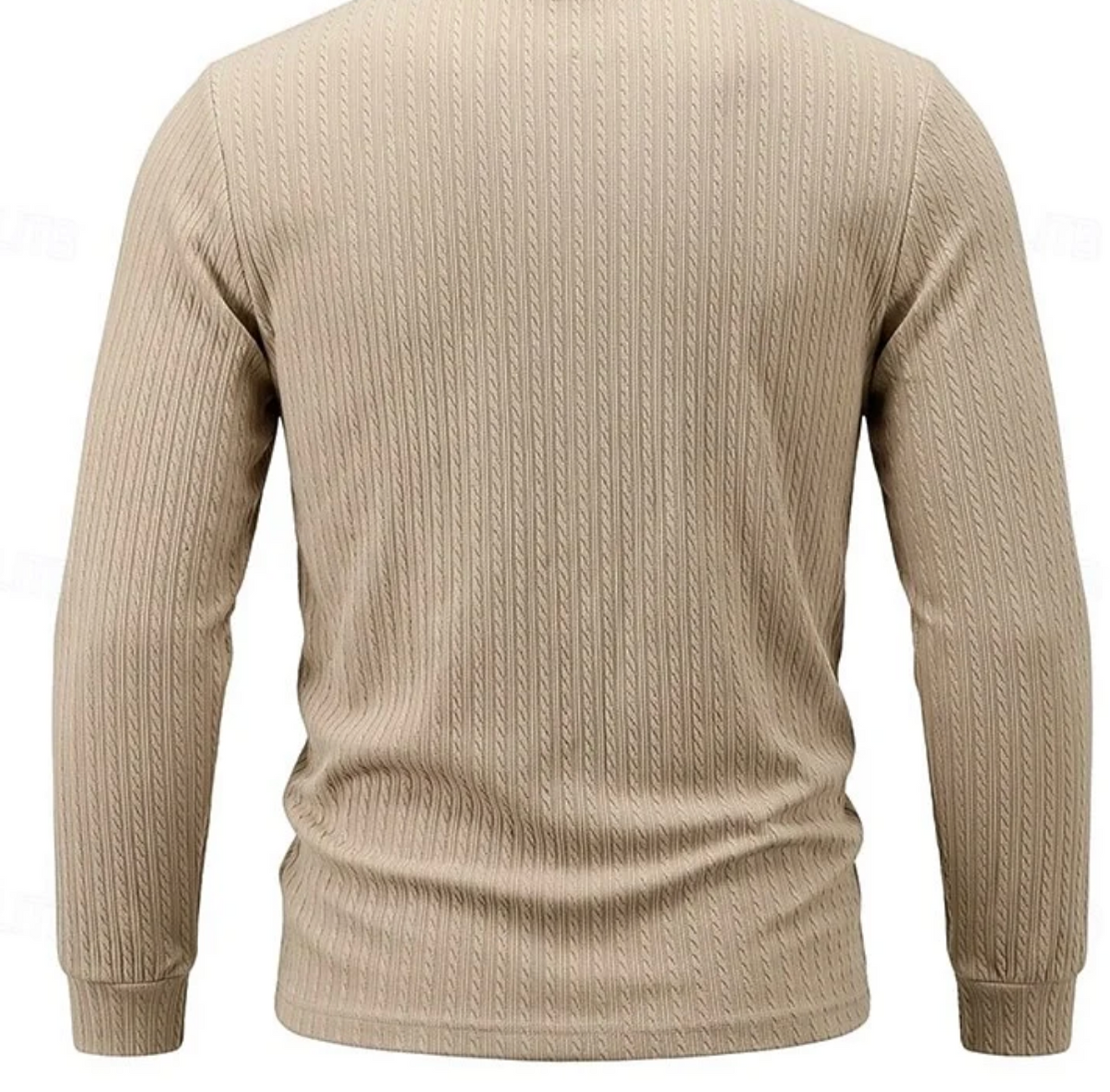 Męski Sweter Polo z Zamkiem 1/4 i Długim Rękawem