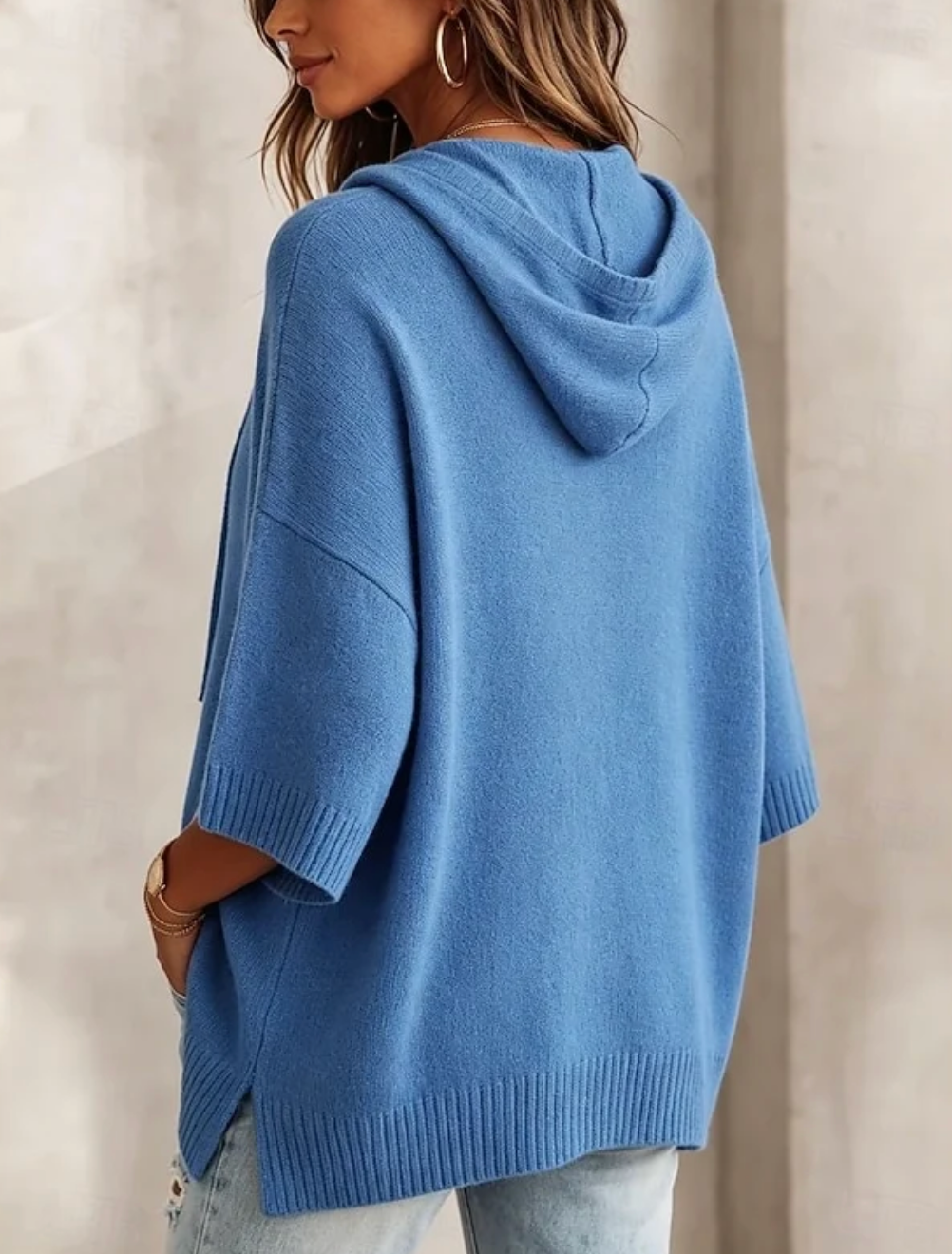 Damski Sweter Oversize z Kapturem