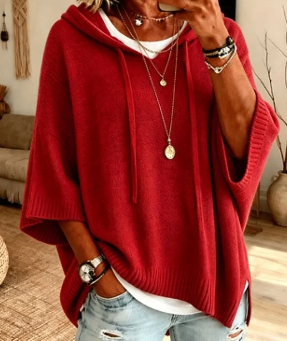 Damski Sweter Oversize z Kapturem