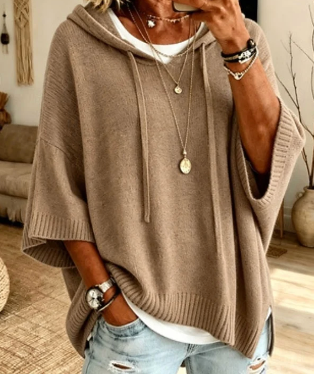 Damski Sweter Oversize z Kapturem