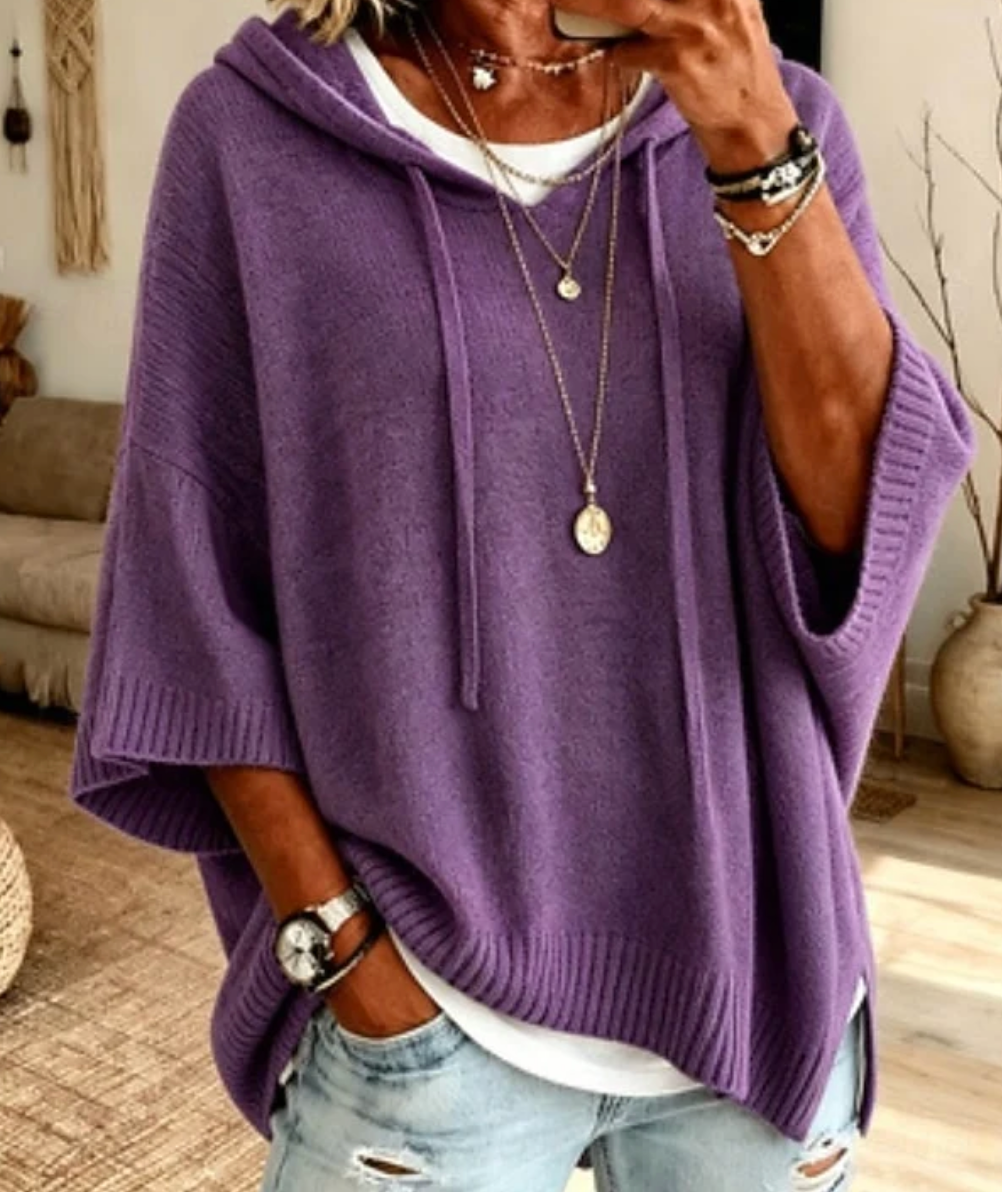 Damski Sweter Oversize z Kapturem