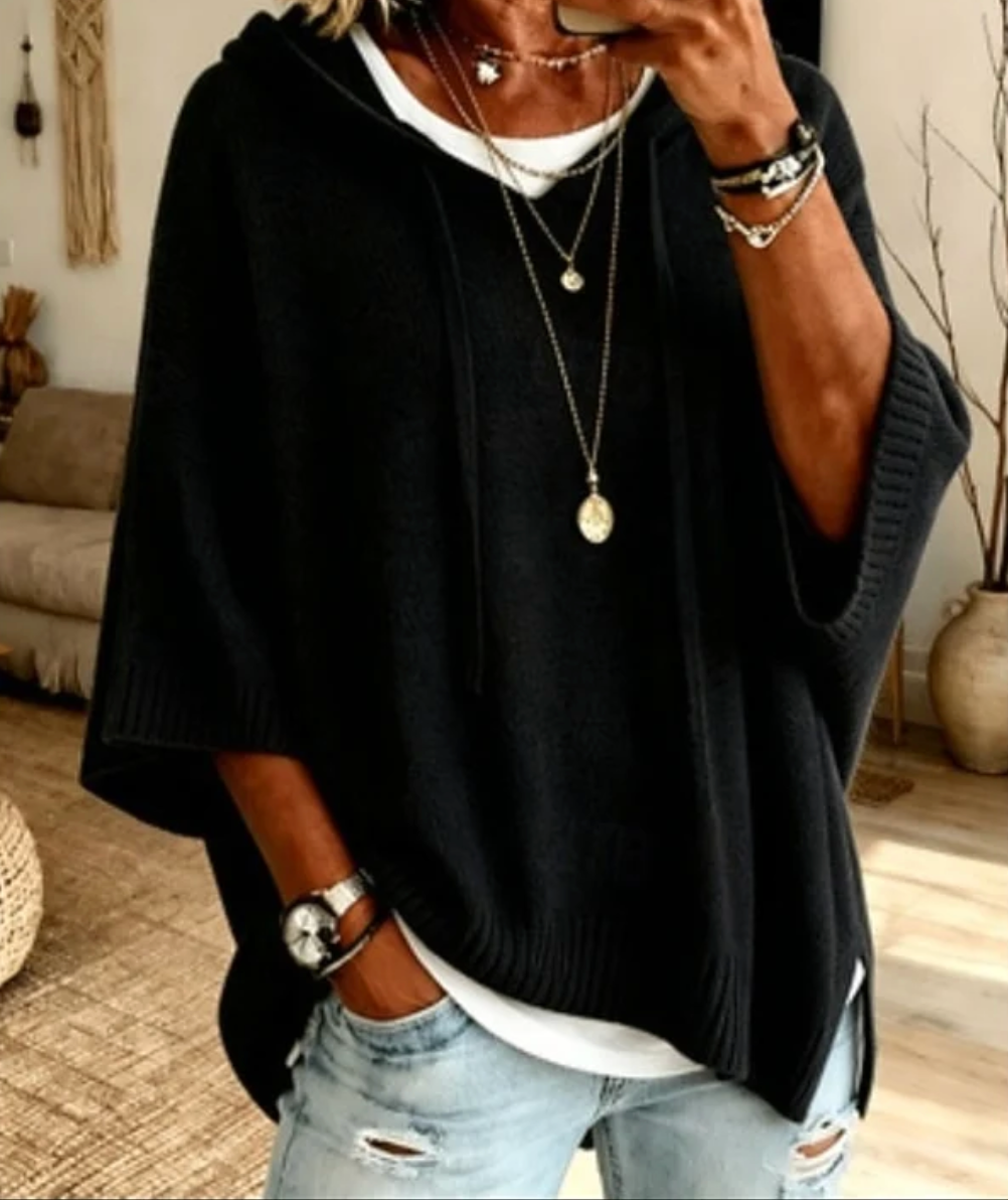 Damski Sweter Oversize z Kapturem