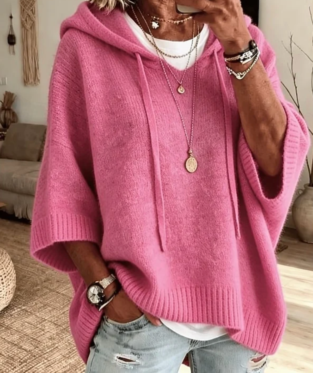 Damski Sweter Oversize z Kapturem