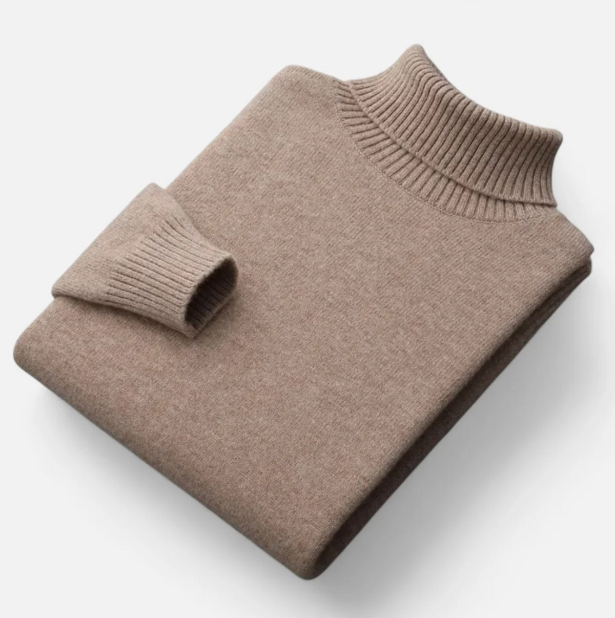 Męski sweter z golfem prążkowany