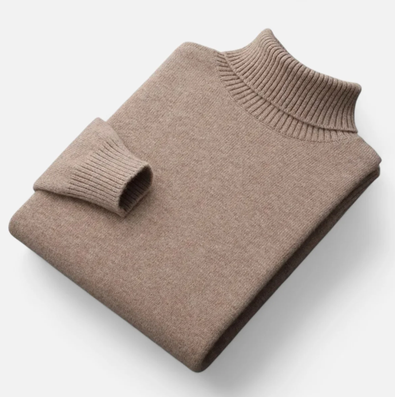 Męski sweter z golfem prążkowany