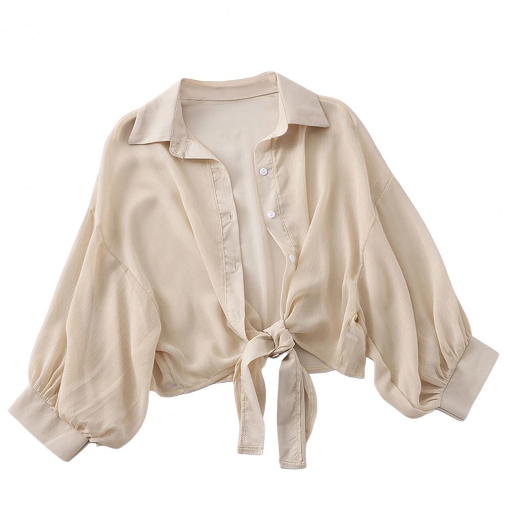Luźna Damska Bluzka z Wiązaniem