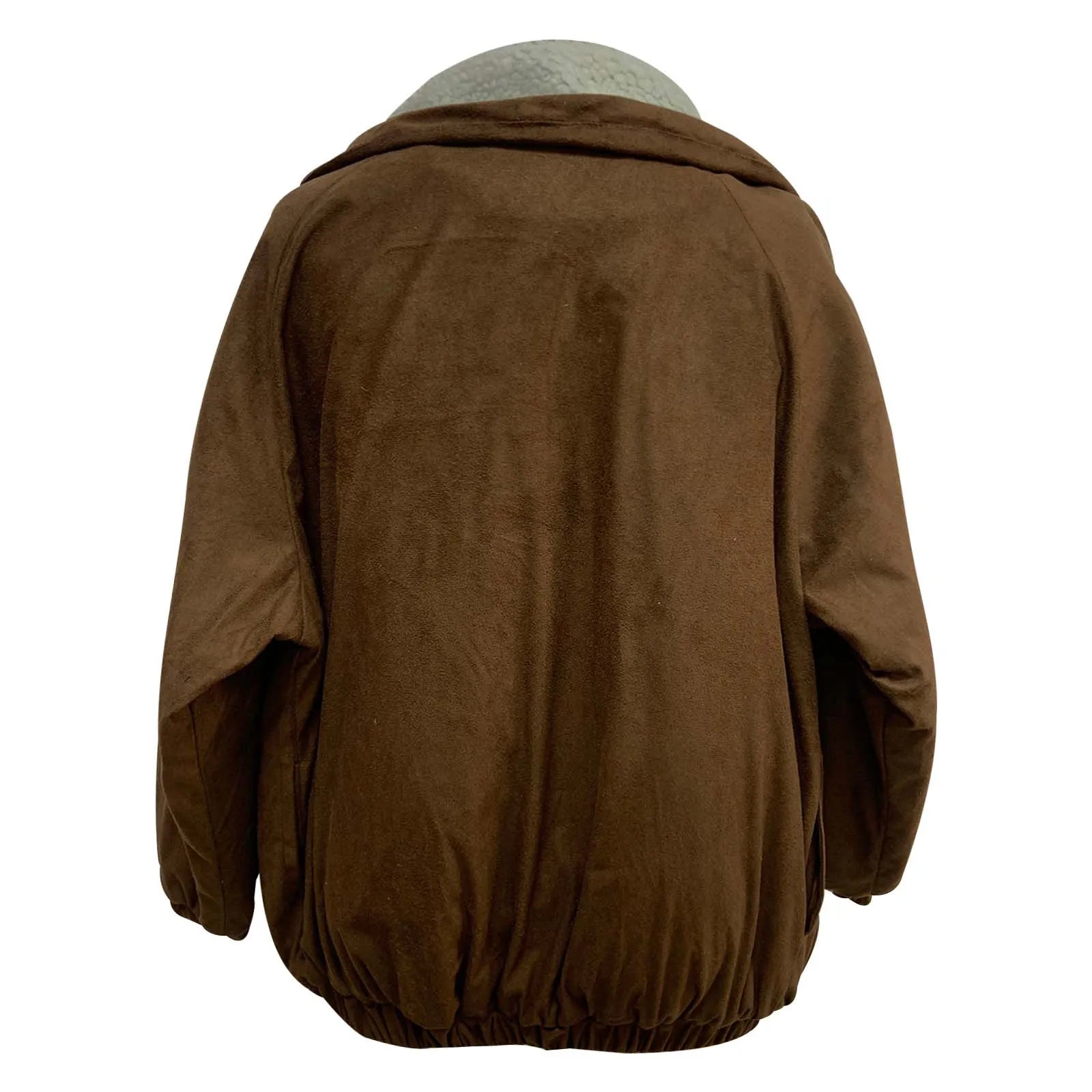 Damska kurtka z wzorem vintage i futrzanym ociepleniem