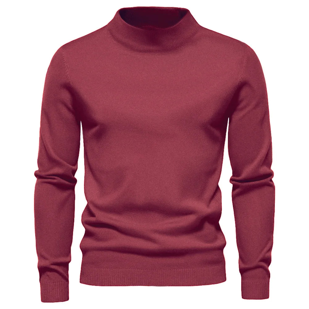 Sweter Męski z Wysokim Kołnierzem