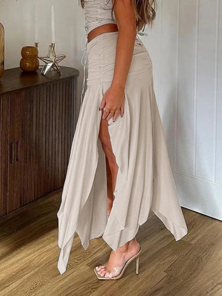 Stylowa spódnica maxi z rozcięciem