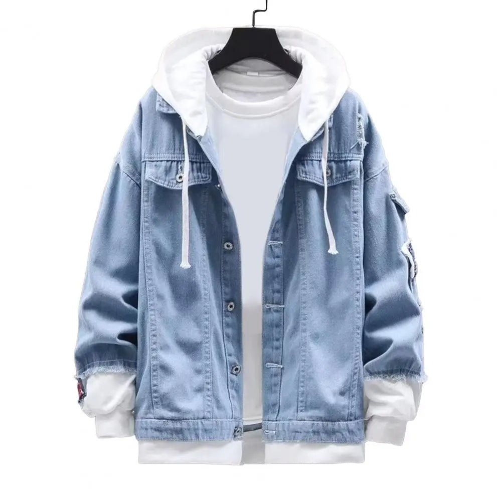 Męska kurtka dżinsowa z kapturem