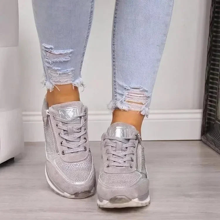 Damskie ortopedyczne sneakersy buty z zamkiem i amortyzującą podeszwą