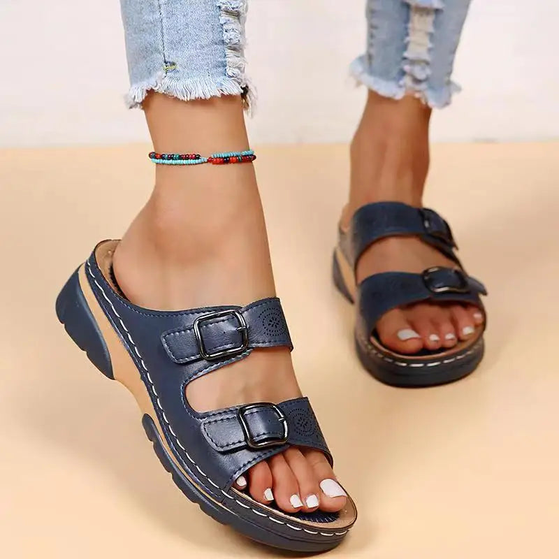 Damskie ortopedyczne buty klapki z regulowanymi paskami