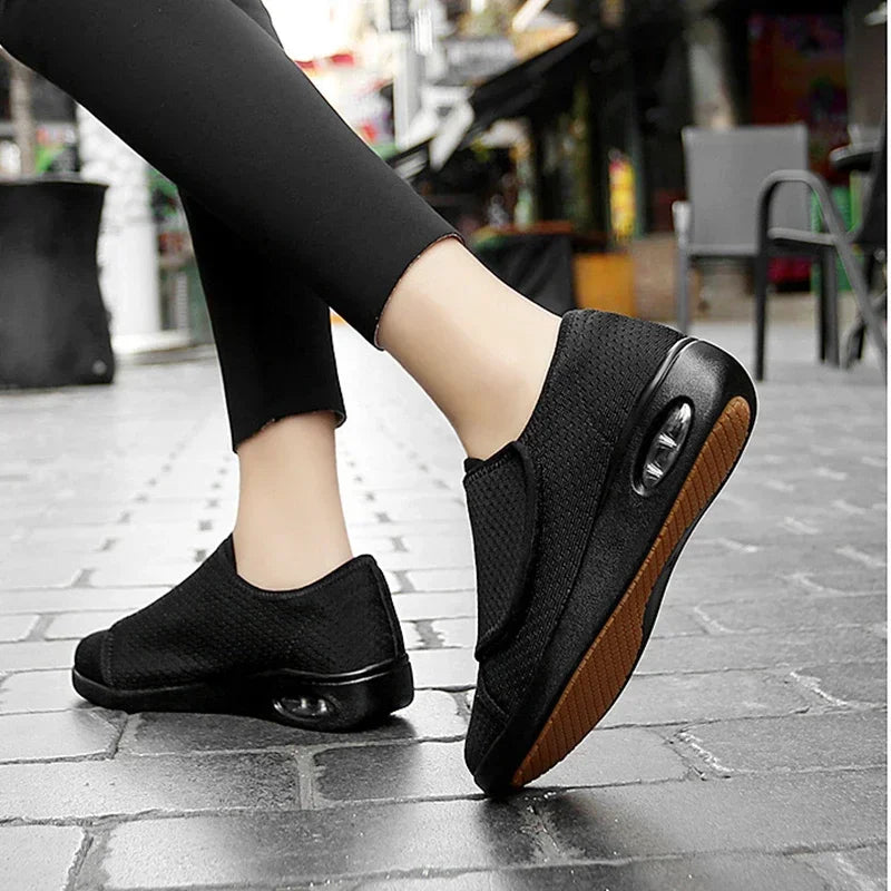 Damskie buty ortopedyczne haluks na rzepy z oddychającą siateczką i amortyzacją