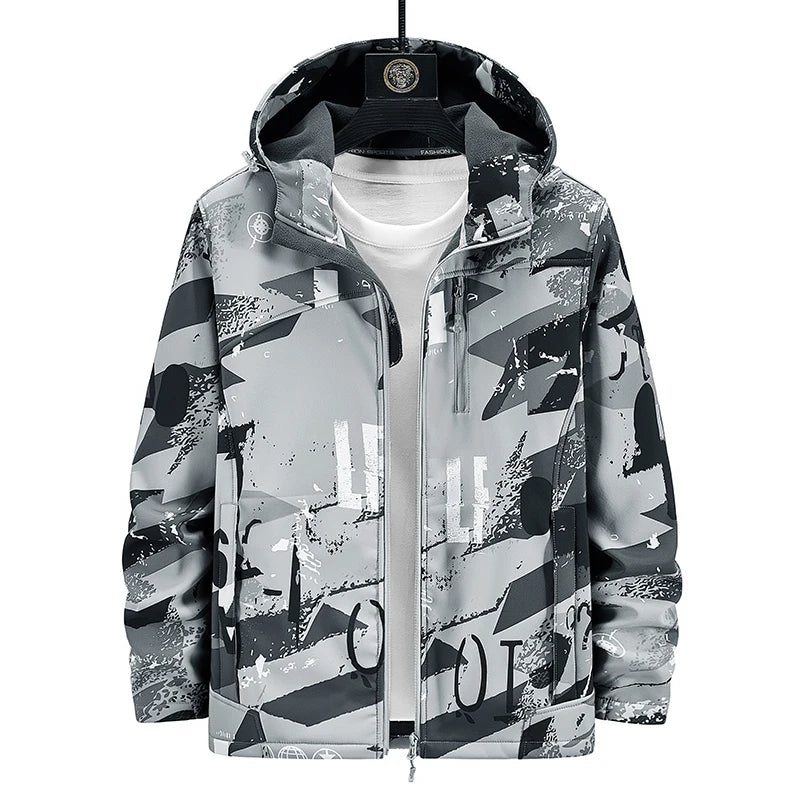 Unisex kurtka softshell z polarem – oddychająca kurtka outdoorowa z kapturem do górskich wypraw i sportów