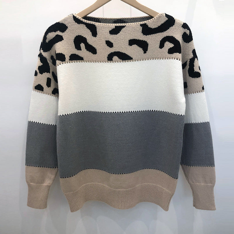 Damski sweter z wzorem w cętki