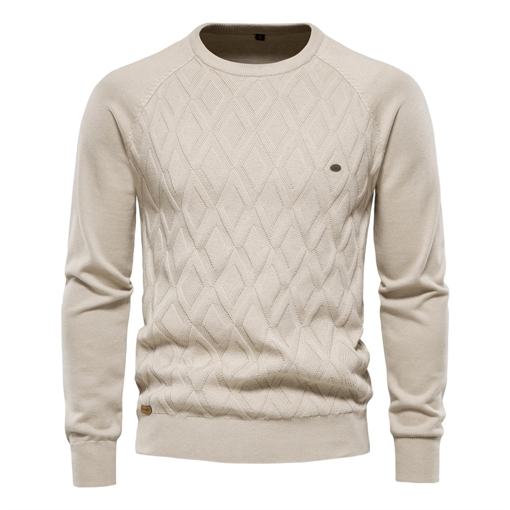Męski Sweter z Diamentowym Wzorem