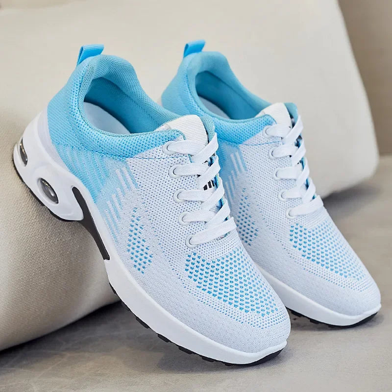 Damskie Sportowe Sneakersy z Oddychającej Tkaniny i Amortyzującą Podeszwą