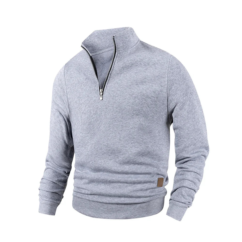 Męska bluza z zamkiem pod szyją i stójką – klasyczny krój