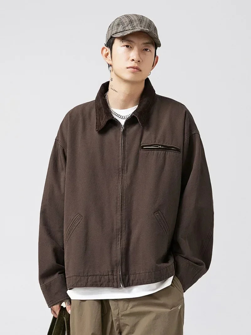 Męska kurtka casual z kołnierzem sztruksowym – lekka kurtka na co dzień