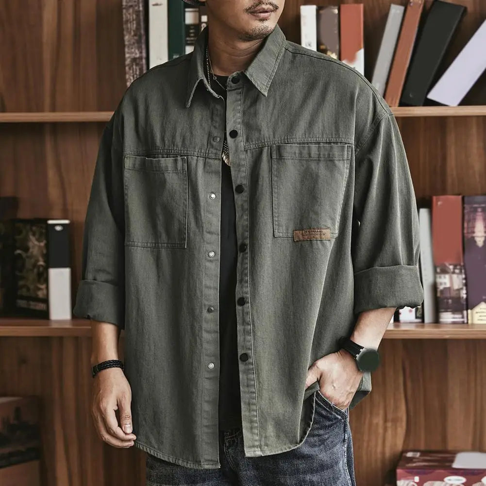 Męska Koszula Oversize w Stylu Safari